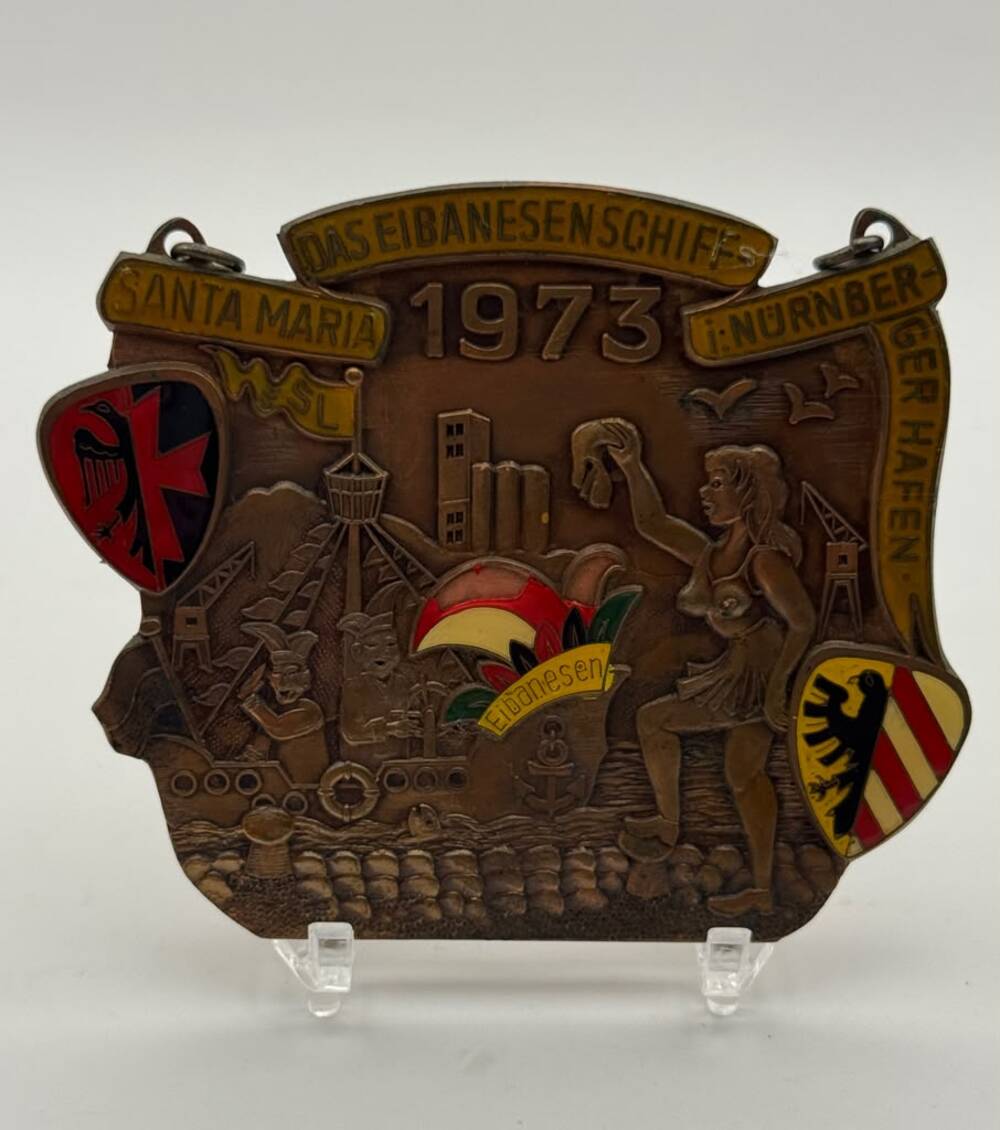 Fritz Reu & Co 1973 Santa Maria Nürnberg Commemorative Medal Enamel Germany
